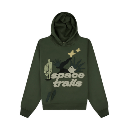 Broken Planet Hoodie Space Trails 'Olive Green'