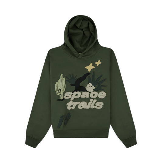 Broken Planet Hoodie Space Trails 'Olive Green'