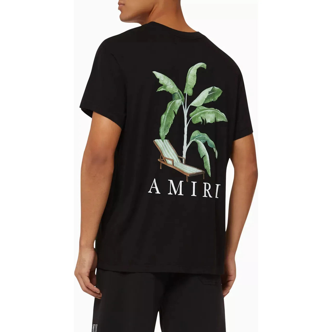 AMIRI PALM TREE PRINT BLACK T-SHIRT