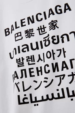Balenciaga Languages Medium Fit Cotton T-Shirt