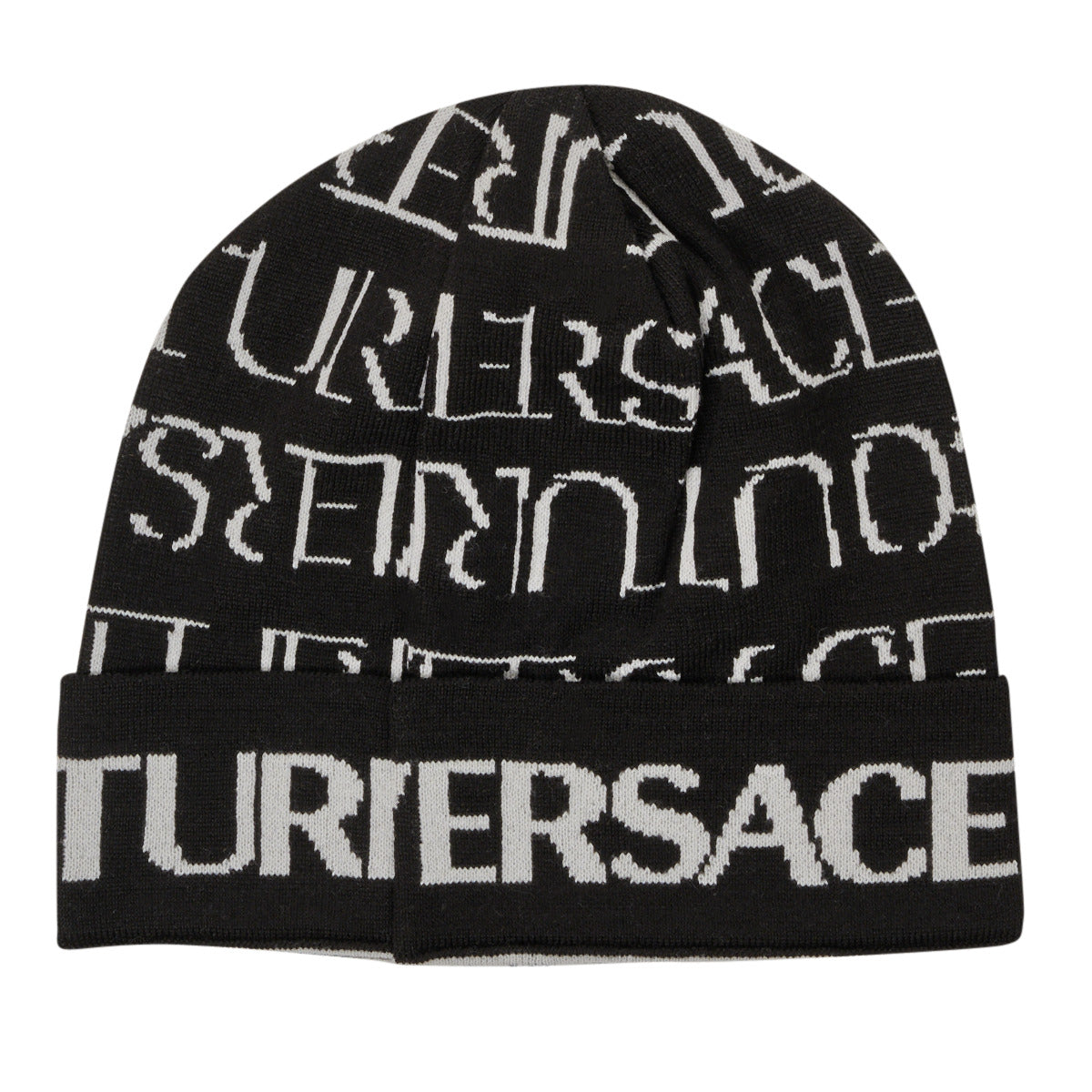 Versace Jeans Couture Black & White Knit Beanie