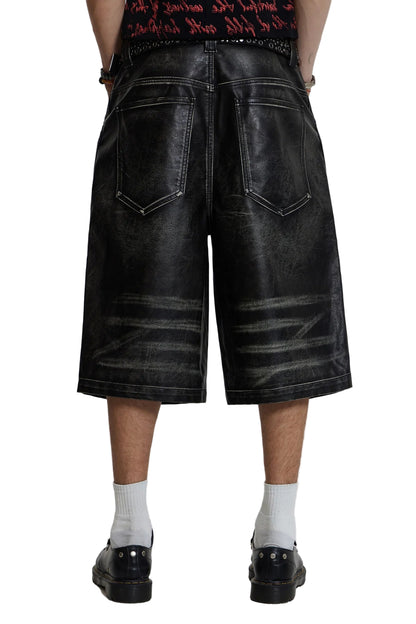 Jaded London Ash Faux Leather Colossus Shorts