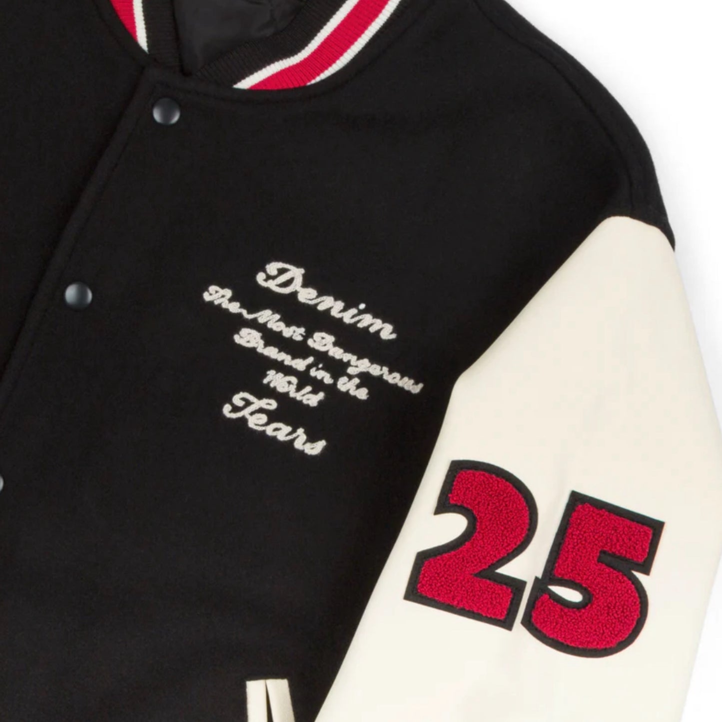 Denim Tears Peace Wreath Varsity Jacket 'Black/White'