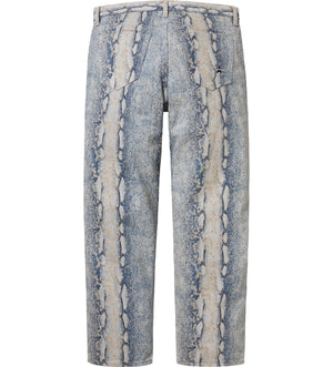 Supreme Men's Blue Stadium Snake-Print Jeans