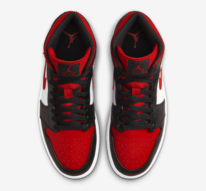 Jordan 1 Mid Black Fire Red