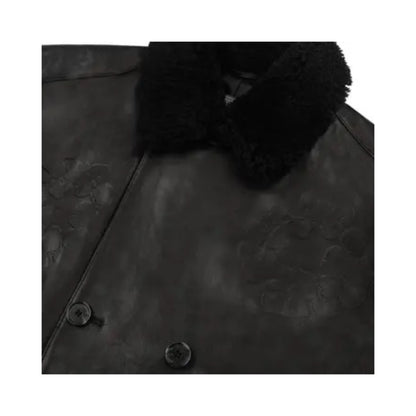 Denim Tears Oakland Wreath Winter Leather Coat