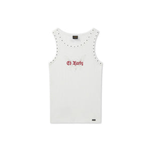 Ed Hardy Washed Rib Vest ‘White’