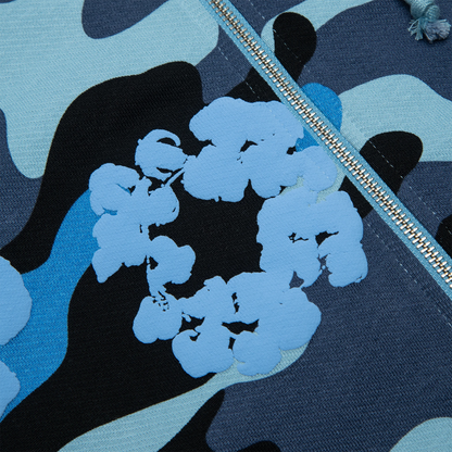 Denim Tears Camo Wreath Zip Hoodie Blue 'London Exclusive'