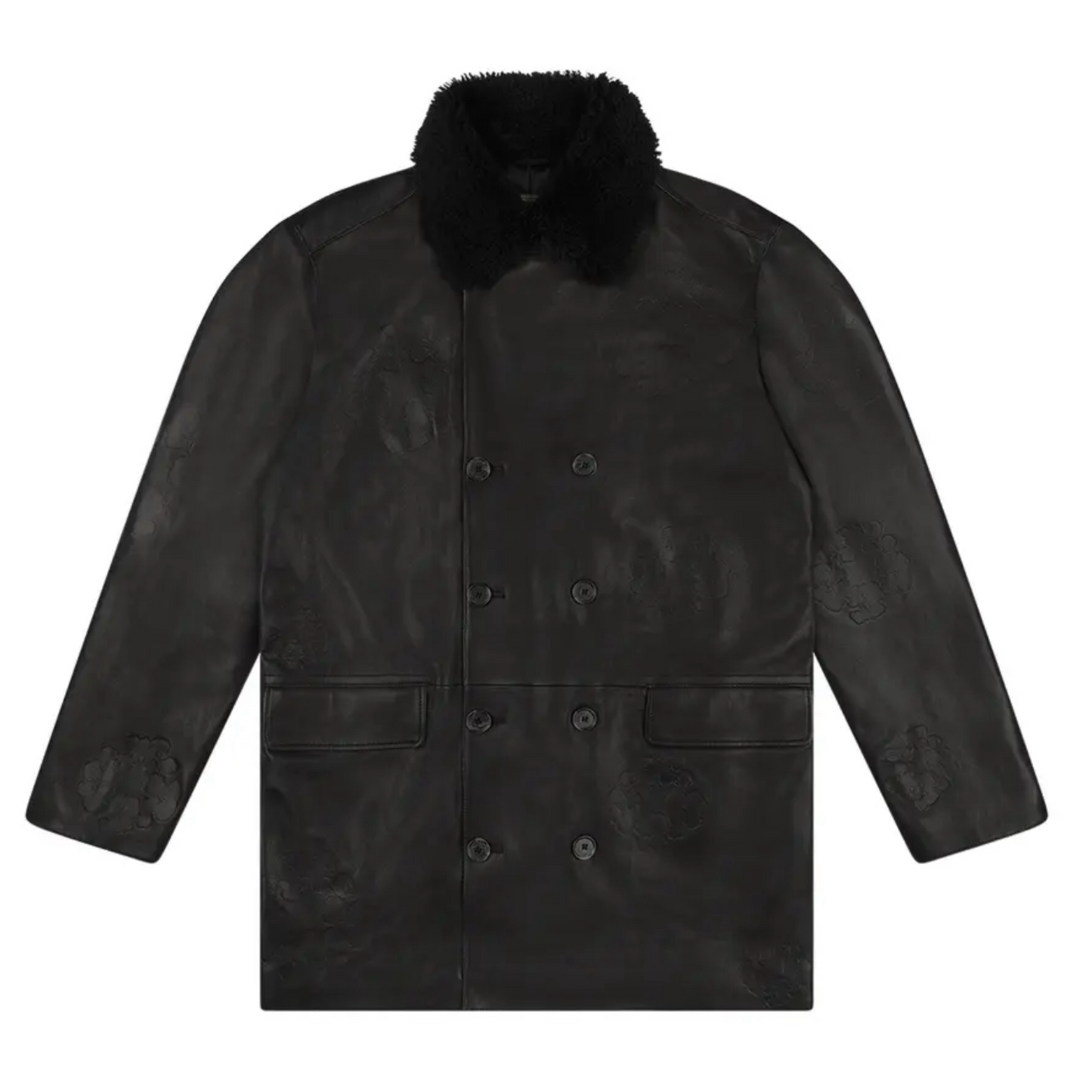 Denim Tears Oakland Wreath Winter Leather Coat