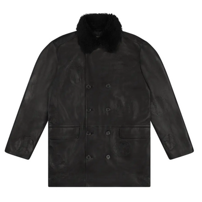 Denim Tears Oakland Wreath Winter Leather Coat