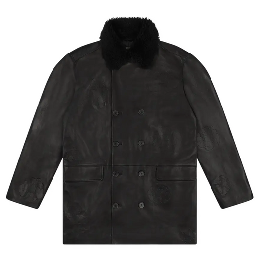 Denim Tears Oakland Wreath Winter Leather Coat