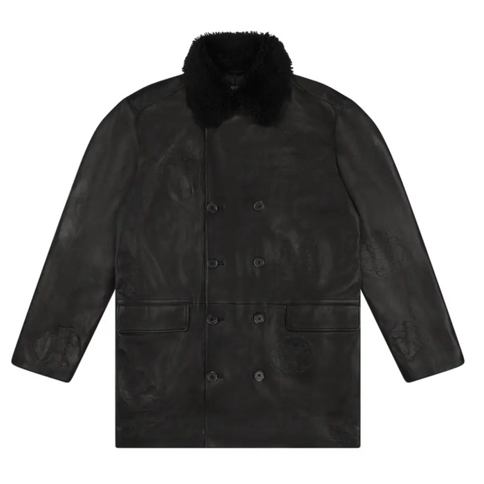 Denim Tears Oakland Wreath Winter Leather Coat
