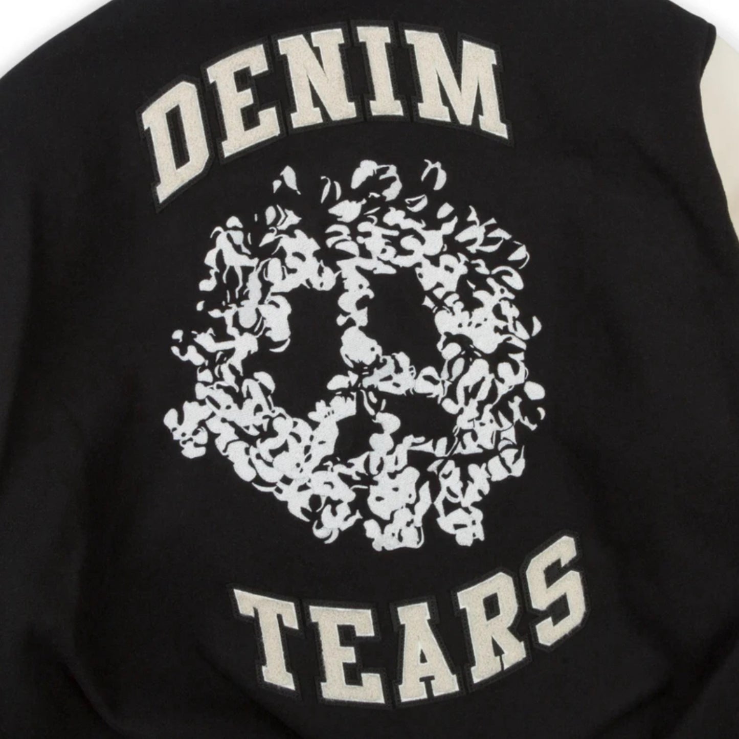 Denim Tears Peace Wreath Varsity Jacket 'Black/White'