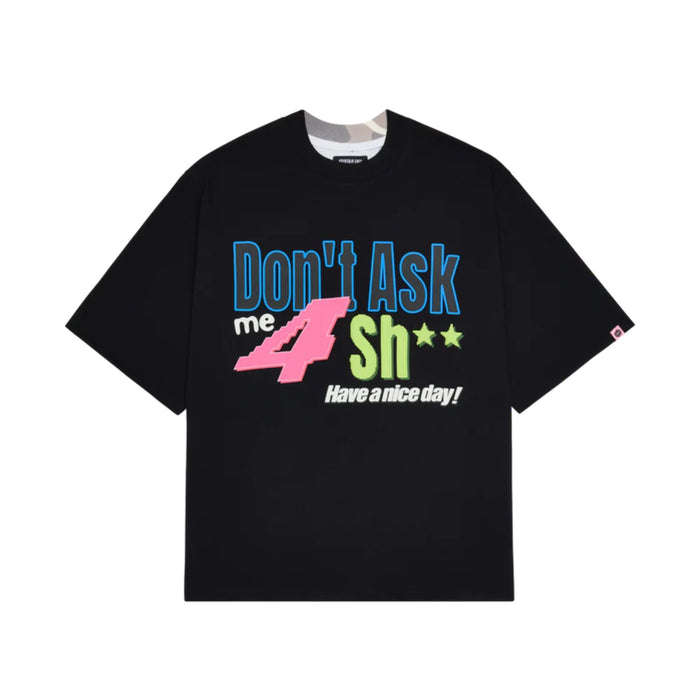 Broken Planet Don’t Ask Me Split Camo T-Shirt ‘Midnight Black’