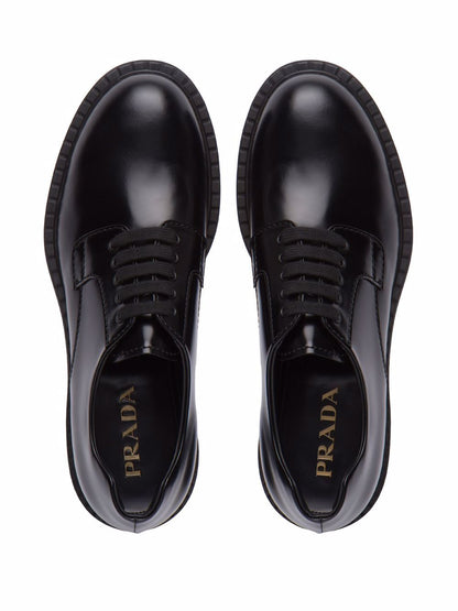 Prada Brushed Lace-up Derby Shoes