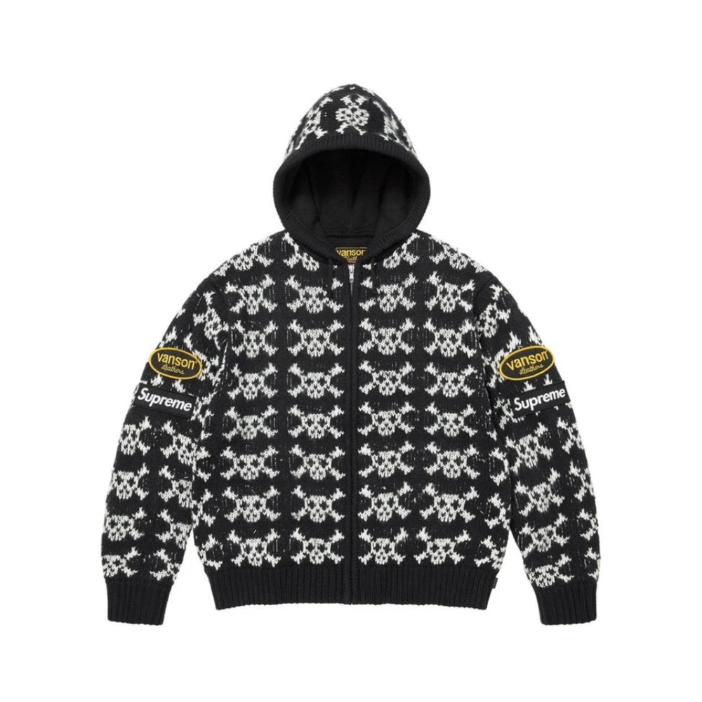 Supreme x Vanson Leathers Skull Hooded Sweater ‘Black’