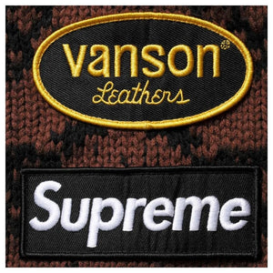Supreme x Vanson Leathers Skull Hooded Sweater ‘Brown’