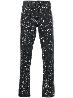 Off-White Diag Stripe Paint-Splatter Skinny Jeans