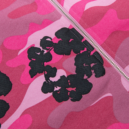 Denim Tears The Cotton Wreath Zip Sweatshirt Pink Camo