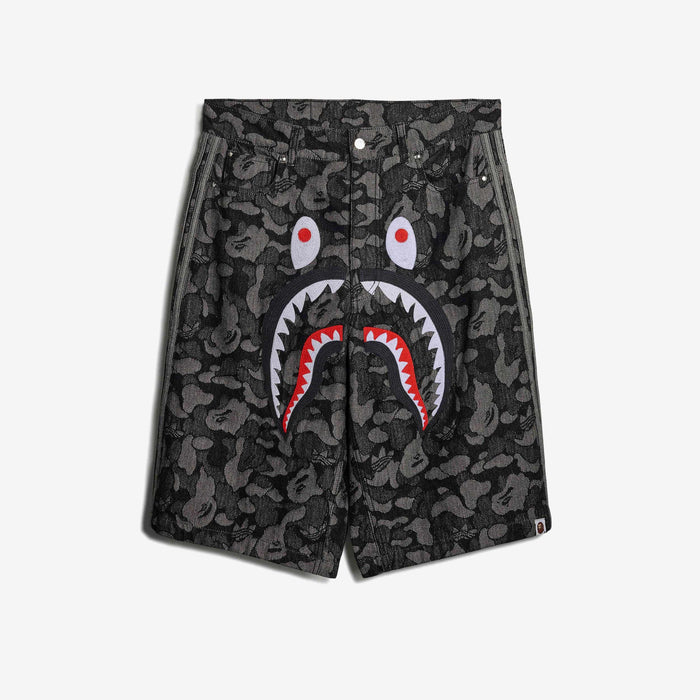 BAPE x Adidas Camo Jacquard Shark Denim Jorts ‘Black’