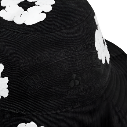Denim Cotton Wreath Bucket Hat 'Washed Black'
