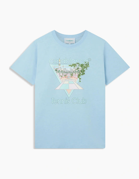Casablanca Pale Blue Tennis Club Icon Printed T-shirt