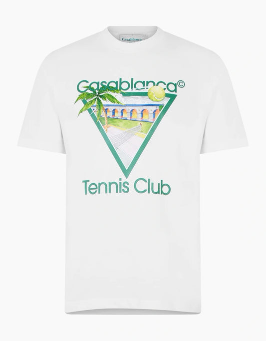 Casablanca Mens T-shirts Tennis Club Crew Neck Summer Cotton Tee
