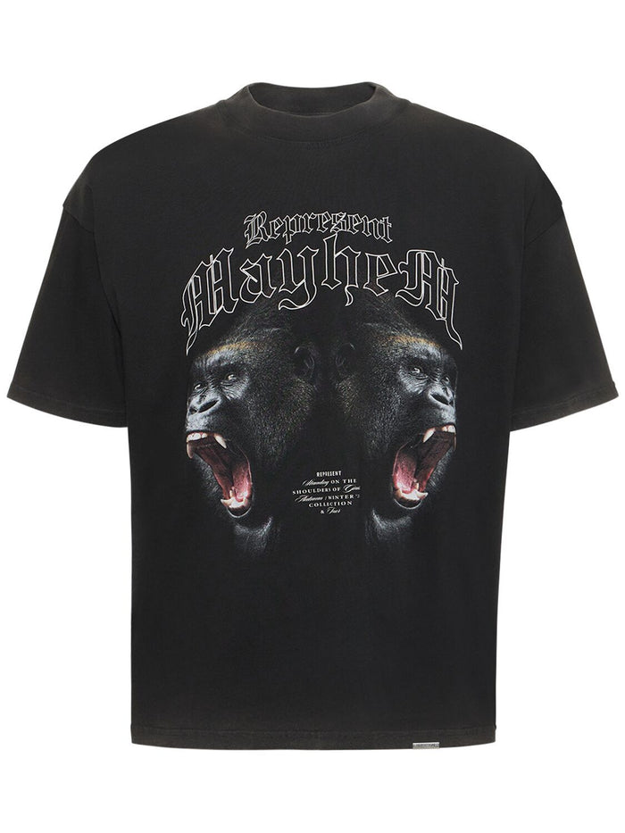Represent Mayhem Printed Cotton T-Shirt 'Black'