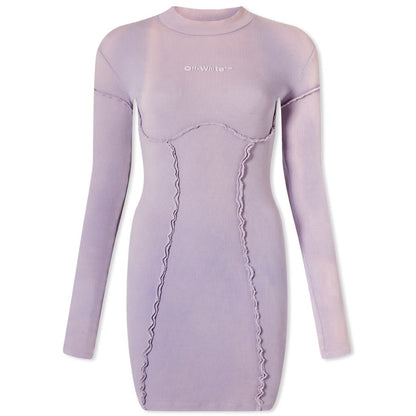 Off-White Organic Laundry Rib Dress 'Lilac'