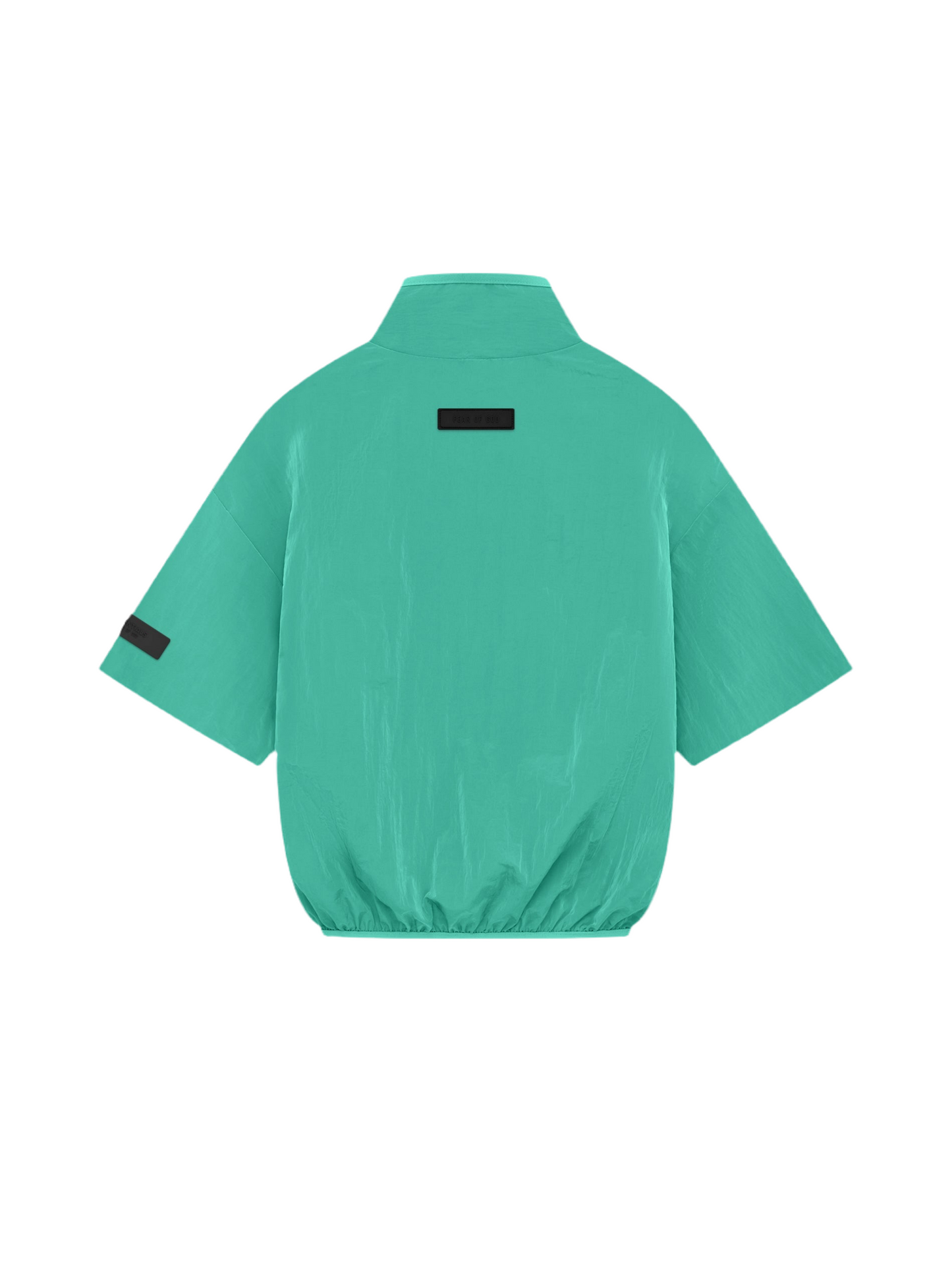 Essentials Halfzip Mockneck Crinkle Nylon Shirt Mint Leaf