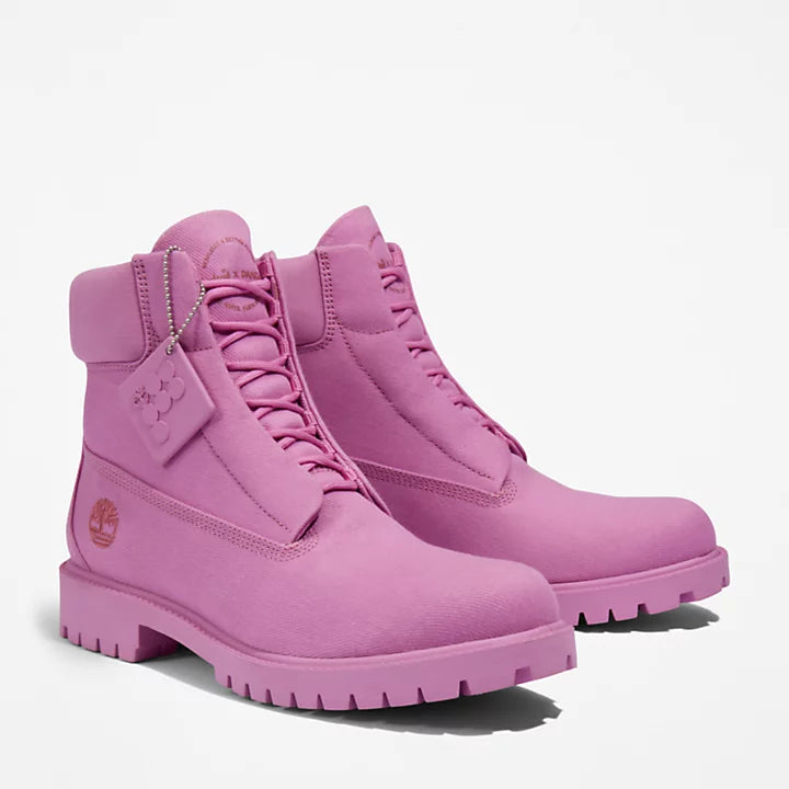 TIMBERLAND X PANGAIA PREMIUM FABRIC 6-INCH BOOT FOR MEN IN PINK