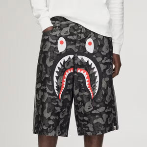BAPE x Adidas Camo Jacquard Shark Denim Jorts ‘Black’