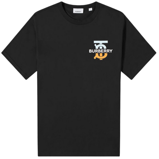 Burberry Ganther Multi Logo T-shirt In Black
