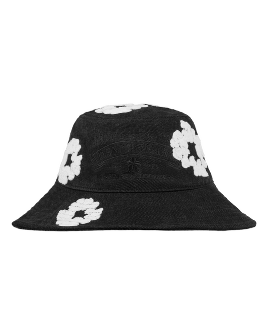 Denim Cotton Wreath Bucket Hat 'Washed Black'