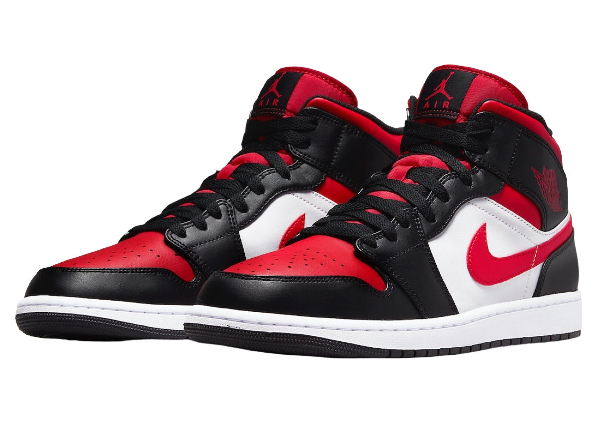 Jordan 1 Mid Black Fire Red