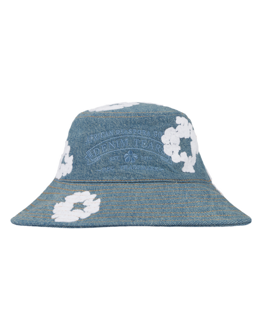 Denim Cotton Wreath Bucket Hat 'Light Wash'