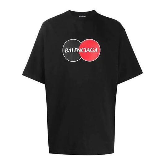 BALENCIAGA OVERSIZED LOGO PRINTED COTTON MASTERCARD T-SHIRT