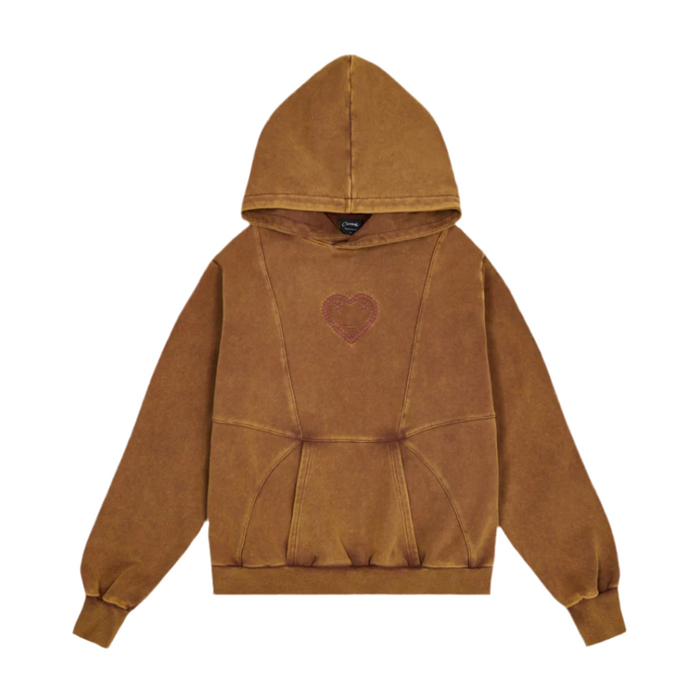 Carsicko Washed Brown Pullover Hoodie