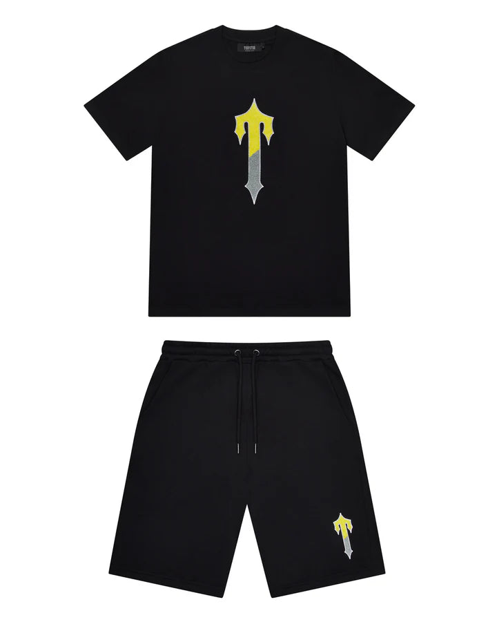 Trapstar Irongate T Shorts Set - Black/Yellow