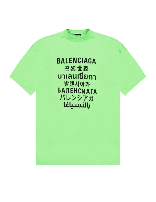 Balenciaga Languages Medium Fit Cotton T-Shirt
