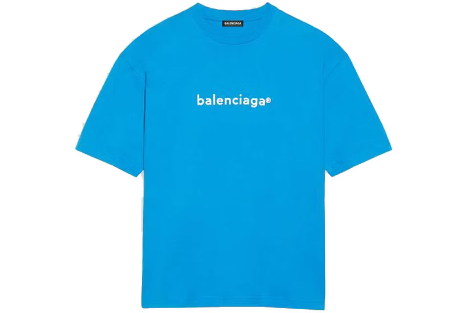 Balenciaga New Copyright Medium Fit T-Shirt In Blue
