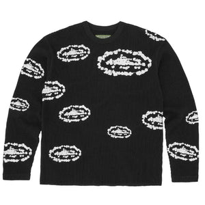 Corteiz x Denim Tears Island Wreath Waffle Thermal Jumper 'Black'