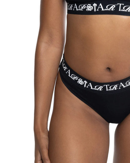 Trapstar WOMEN'S SCRIPT THONG - BLACK/WHITE