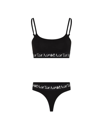 Trapstar WOMEN'S SCRIPT BRA - BLACK/WHITE