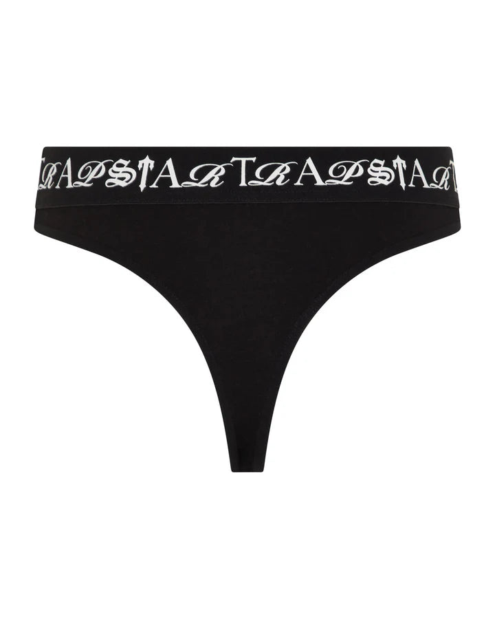 Trapstar WOMEN'S SCRIPT THONG - BLACK/WHITE