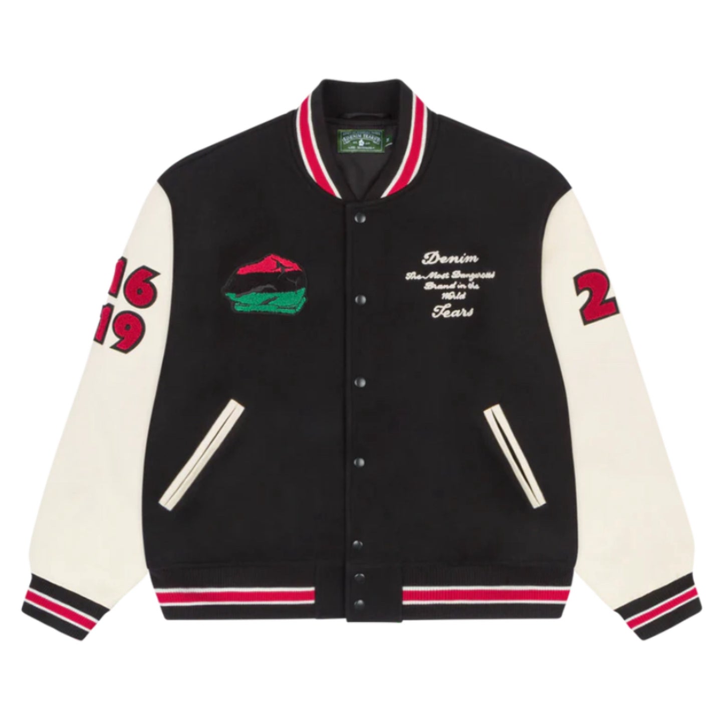 Denim Tears Peace Wreath Varsity Jacket 'Black/White'