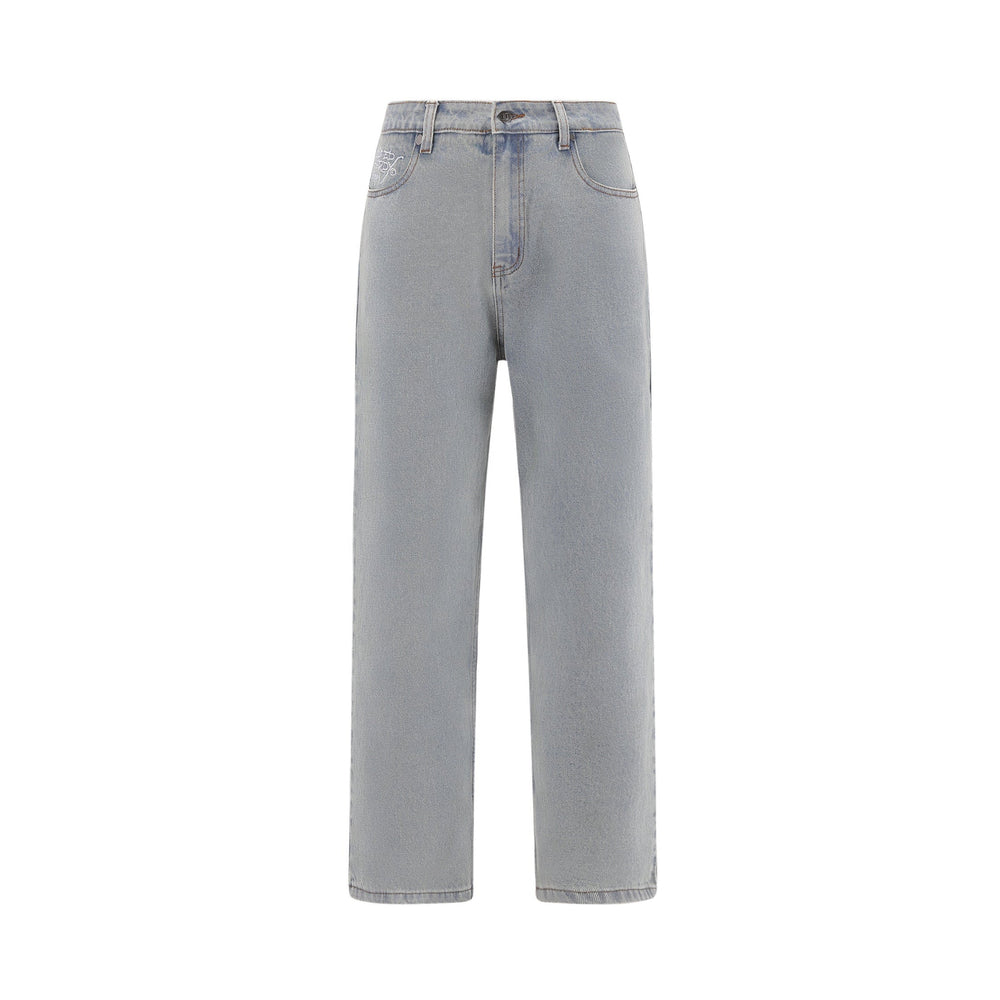 Ed Hardy Black Widow Baggy Denim Trousers Jeans 'Bleached'