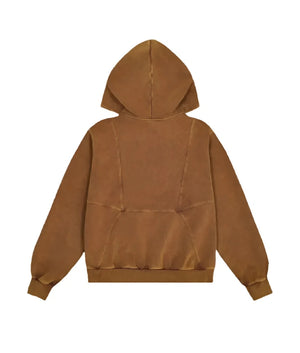 Carsicko Washed Brown Pullover Hoodie