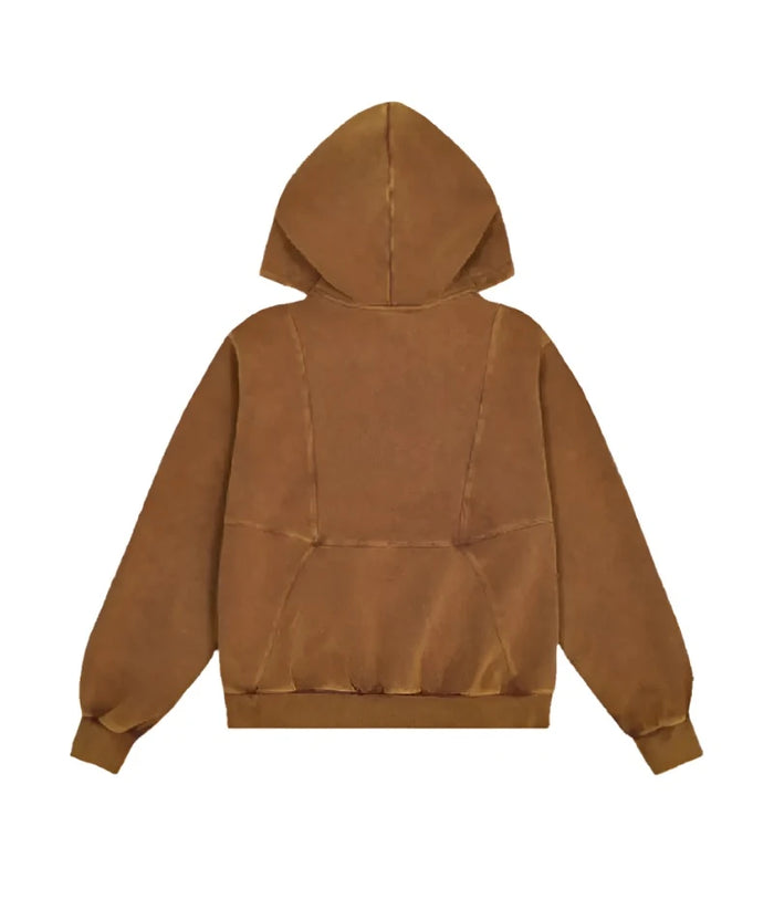 Carsicko Washed Brown Pullover Hoodie