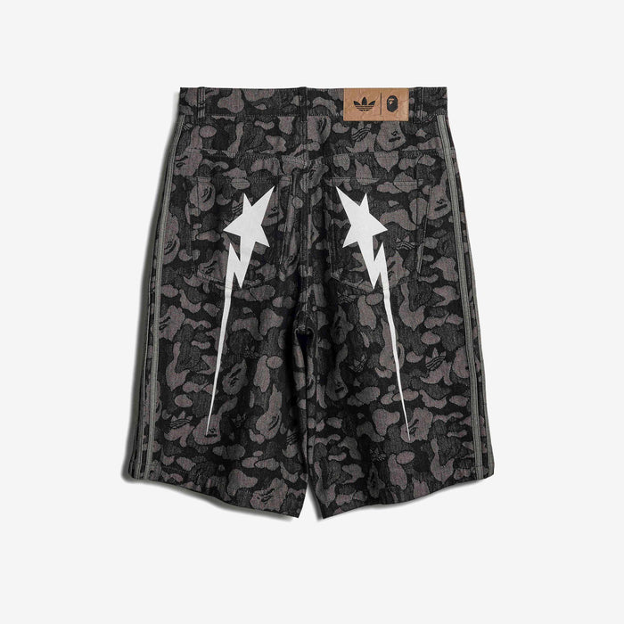 BAPE x Adidas Camo Jacquard Shark Denim Jorts ‘Black’